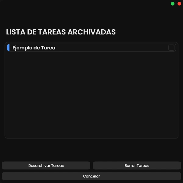 archived tasks screen